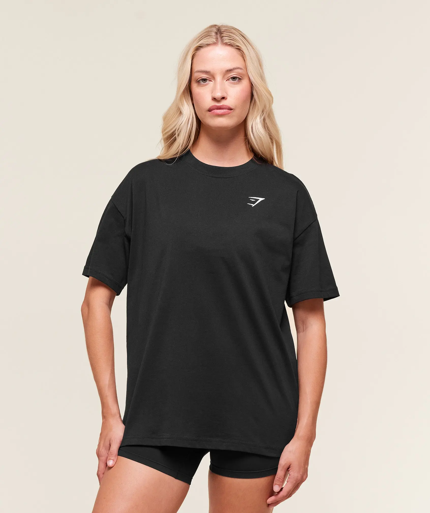 Gymshark Training Oversized T-Shirt – Black Cotton Gym Tee, Relaxed Workout Fit