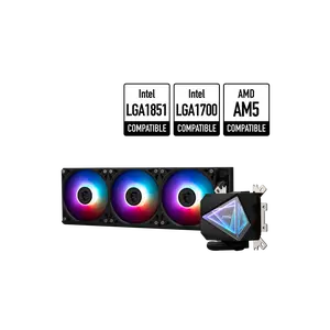 MSI MAG CoreLiquid I360 Black - AIO ARGB CPU Liquid Cooler - Infinity Mirror Design - UNI Bracket - 360mm Radiator - Triple 120mm ARGB PWM Fans - LGA 1700/1851 / AM5/AM4 Compatible