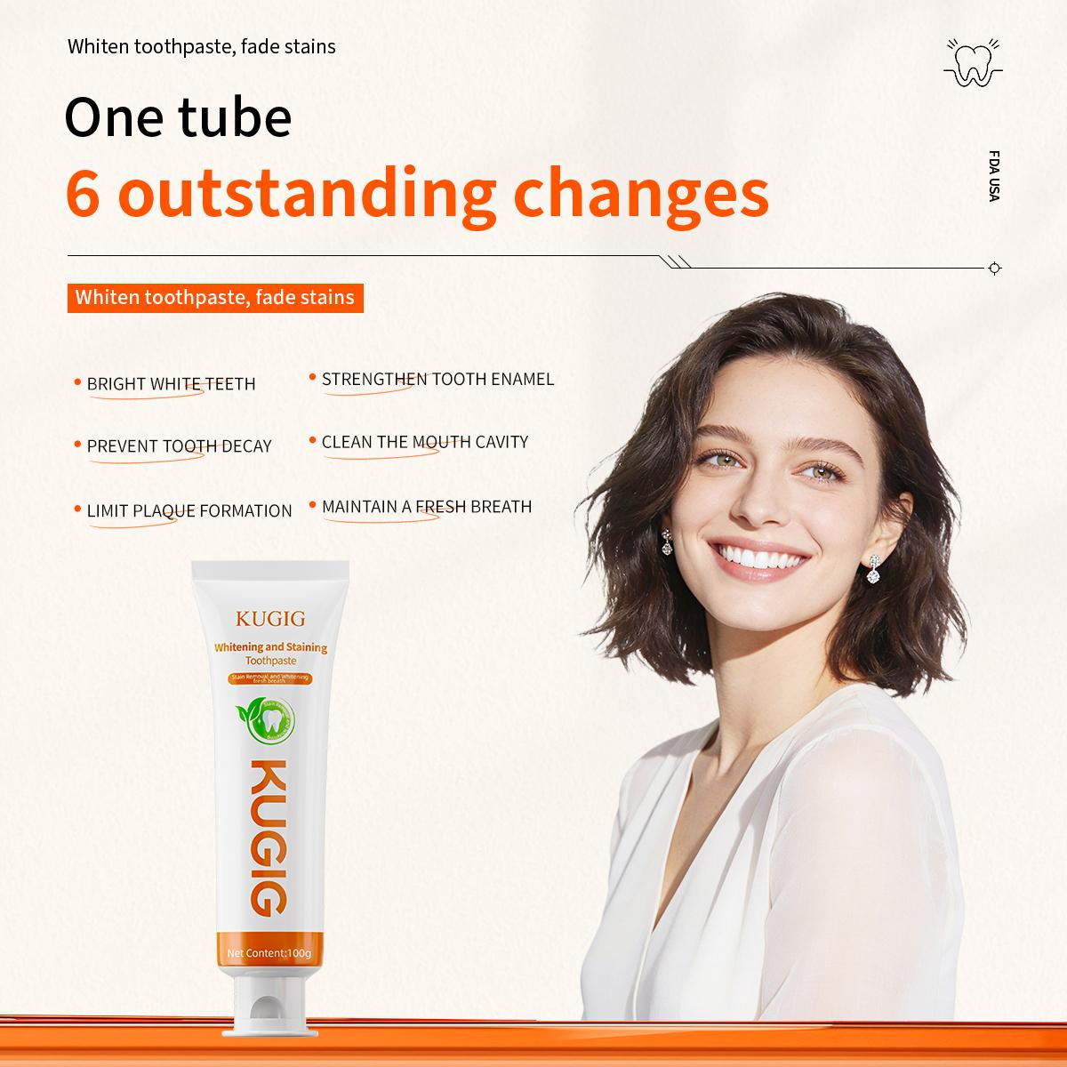 KUGIG Toothpaste Whitening & Gum Care Toothpaste, Fluoride-Free Gentle ...