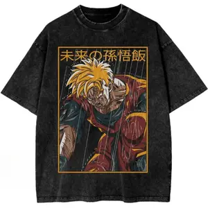 Son Gohan Dragon Ball Graphic Tee – Vintage Cotton Crewneck Anime Shirt, Unisex Short-Sleeve Casual Streetwear Top for Men and Women, Trendy Menswear for Party, Convention, and Anime Fans