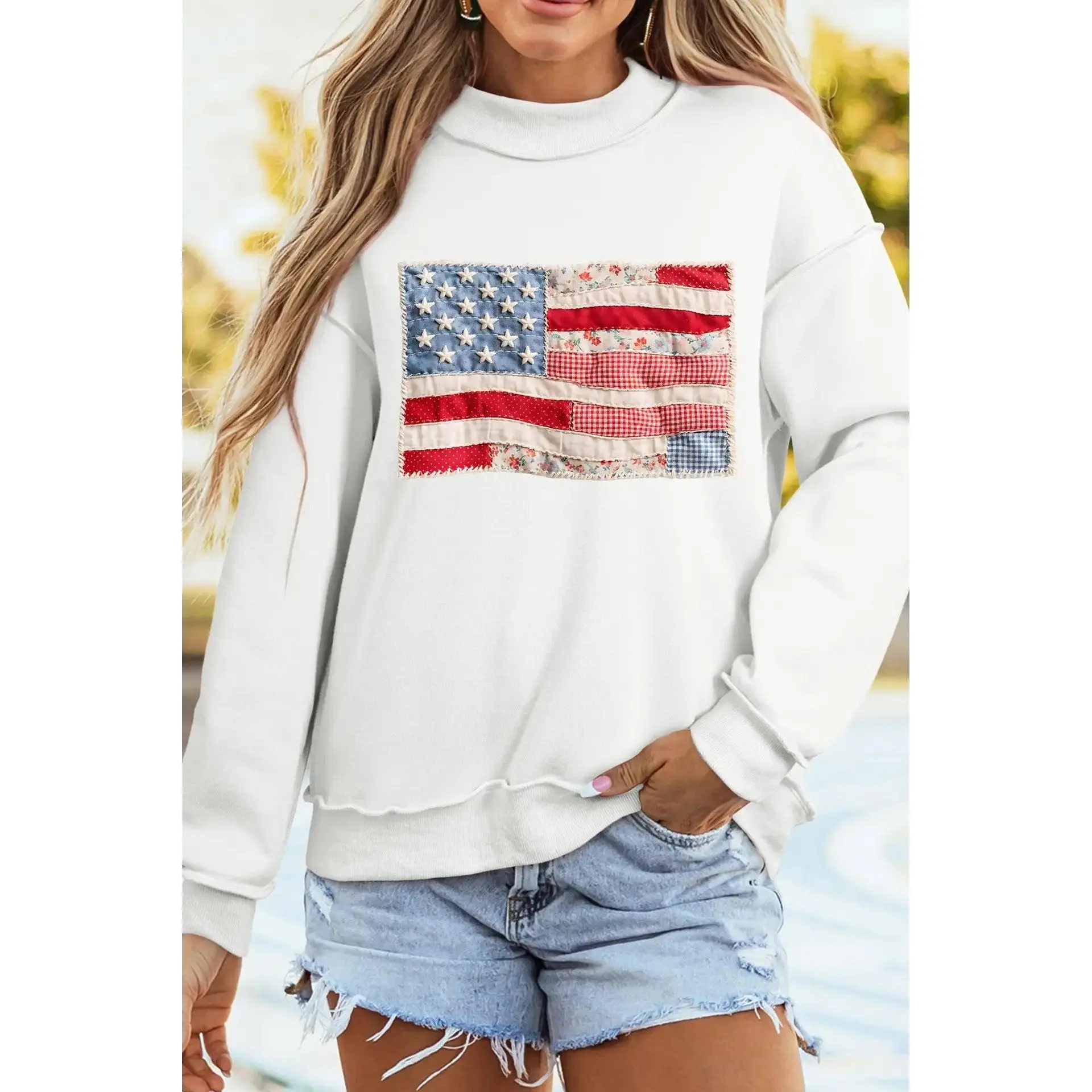 Flag/USA Reversible Sweatshirt