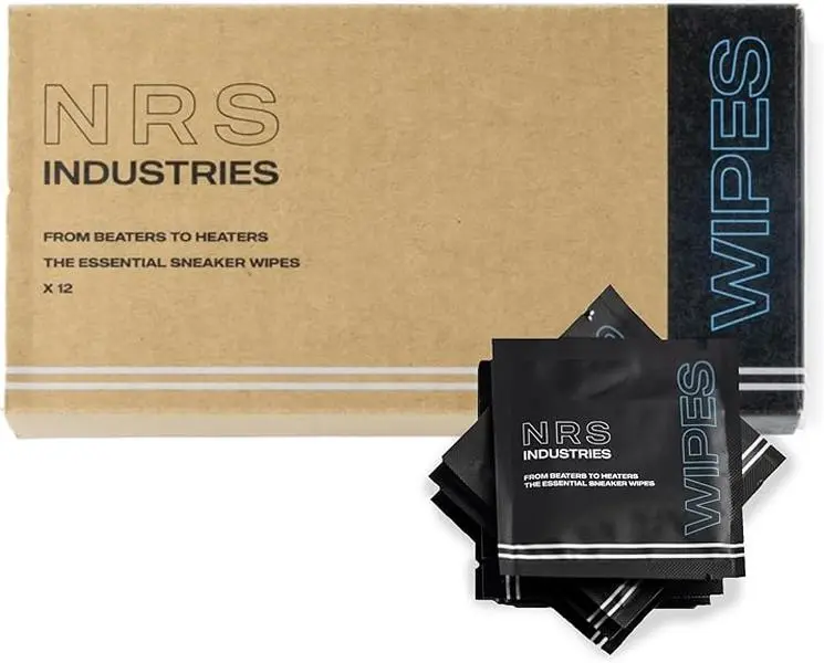 12 Pack Shoe Sneaker Quick Cleaning Wipes | Pre-Moistened Disposable Shoe Cleaner | Safe on Leather, Canvas, Rubber | Textured Dual-Sided Wipe | Travel Portable Removes Dirt & Stains