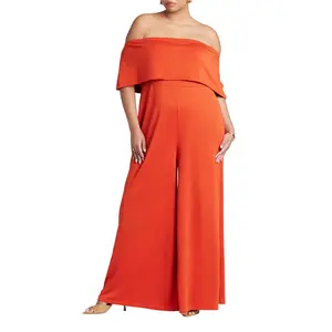 ELOQUII Women's Plus Size Off Shoulder Jumpsuit