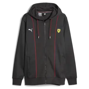 PUMA Mens Scuderia Ferrari Race Hooded Sweat Jacket Athletic Outerwear Casual - Black
