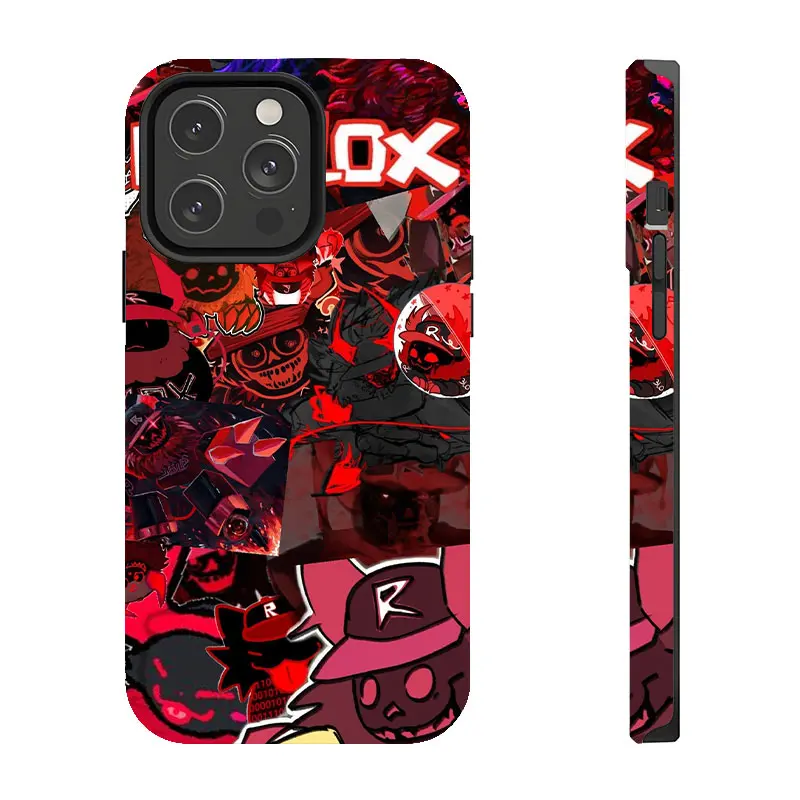 ROBLOX comic-style Y2K textured phone case, featuring a high-quality matte finish, provides comprehensive protection against shocks, drops, and fingerprints.  Compatible with iPhone 17-12, Pro Max, and Pro series. Safe and reliable.