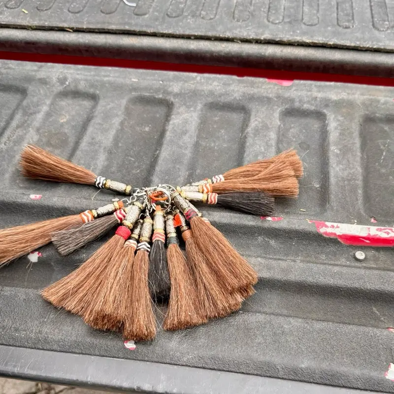 Horsehair Keychains with Monel Rings - Handmade Accessories