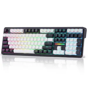 Redragon K745 PRO Wireless Gasket RGB Gaming Keyboard, 108 Keys Mechanical Keyboard w/Extra 4 Hotkeys, Hot-Swap South-Facing LED Socket, 5-Layer Noise Dampening, Round PBT Keycaps, Mint Mambo Switch, Abyssal Blue