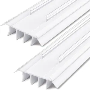 2 count Kerf Style Door Bottom 36" Long 1 3/4" Wide Replacement Threshold Seal with Vinyl Fins Weatherstrip Draft Stopper for Interior Exterior Doors(White)
