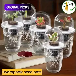 Water Culture Seed Pot Plastic Transparent Cylinder Set, Clear Nursery Pots, Seedling Pots, Hydroponic Planters, High Transparency Water Cultivation Cup, Visible Root Growth, Small Holes Design