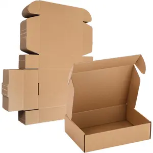 10 Pcs Shipping Boxes Cardboard Gift Corrugated Cardboard Brown Boxes Mailer Packaging for Mailing Small Business Present Office Supplies