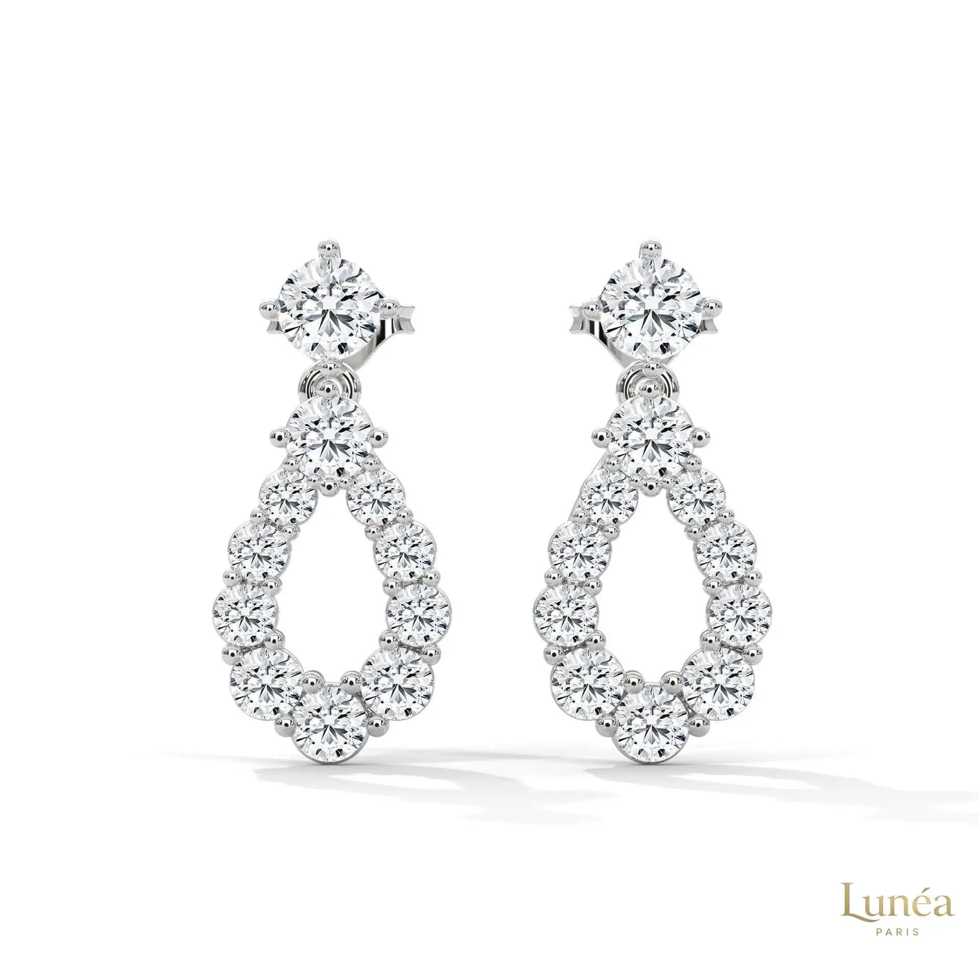 0.90 CT. Teardrop Lab Diamond Earrings | Lab Grown | 14K Gold & Platinum