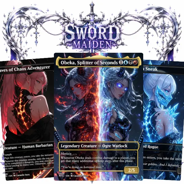 Sword maiden Commander Proxy Deck, Dark Fantasy Anime-Inspired Premium Collectible Set, 100 Proxy Pieces for Casual Dedicated Deck Card Game Play
