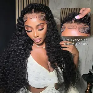 [Summervibes] Alipearl Hair Pre Braided Deep Wave Stylist Wig Ready To Go Glueless 13x4 Lace Frontal Wig 180%&250% Density Pre Styled Pre Everything Human Wig