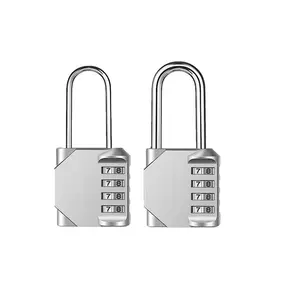 4-digit Password Padlock, Waterproof Padlock with Key, Safety Security Lock for School Locker, Gym Locker, Home, Office, Outdoor