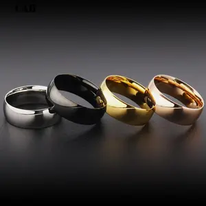 UAH  Stainless Steel Rings Rose Gold Anti-allergy Smooth Simple personalized custom Wedding Couples Rings Bijouterie