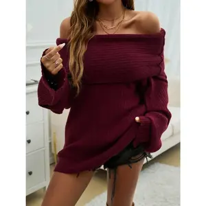 Folklore Off-Shoulder Extra-Long Sleeve Sweater