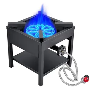 Bestfire 260,000 BTU Heavy-Duty Outdoor Stove | High-Pressure Camping Burner with 0-30 PSI Regulator & Steel Hose for Turkey Frying & Home Cooking