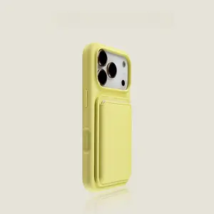 Magsafe Purse Phone Case for iPhone 17 Pro Max,16,15,14,13,12 - Wireless Charging Compatible, Stylish Girly Minimalist Silicone Protective Cover, Smartphone Cellphone Handheld Devices Accessories