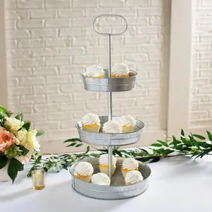 Galvanized 3-Tiered Treat Stand