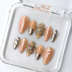 NailPhoria CAPRICORN BLOOM - Handmade Press-On Nails | Reusable, Salon-Quality, Long-Lasting, Glossy Design