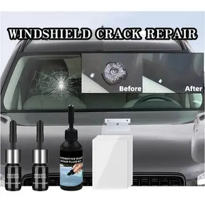 Windshield Crack Repair Kit – Glass Chip & Crack Repair with 2 Resin Bottles for Bulls-Eye & Star Breaks