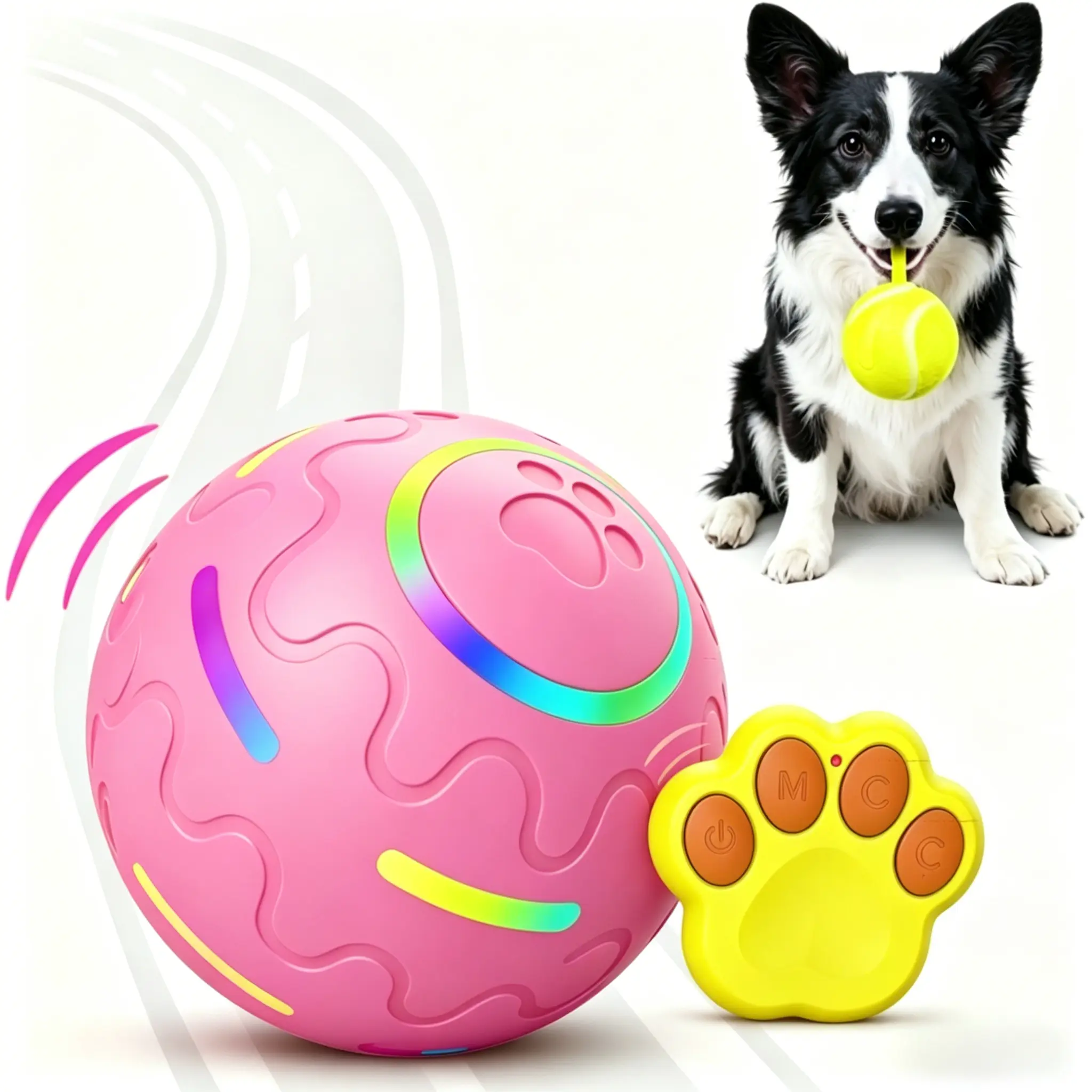 Interactive Dog Toys: Dog Ball [Newly Upgraded] - Durable, Motion Activated Automatic Rolling Ball Toys for Small, Medium, and Large Dogs, USB Rechargeable e-tpu material