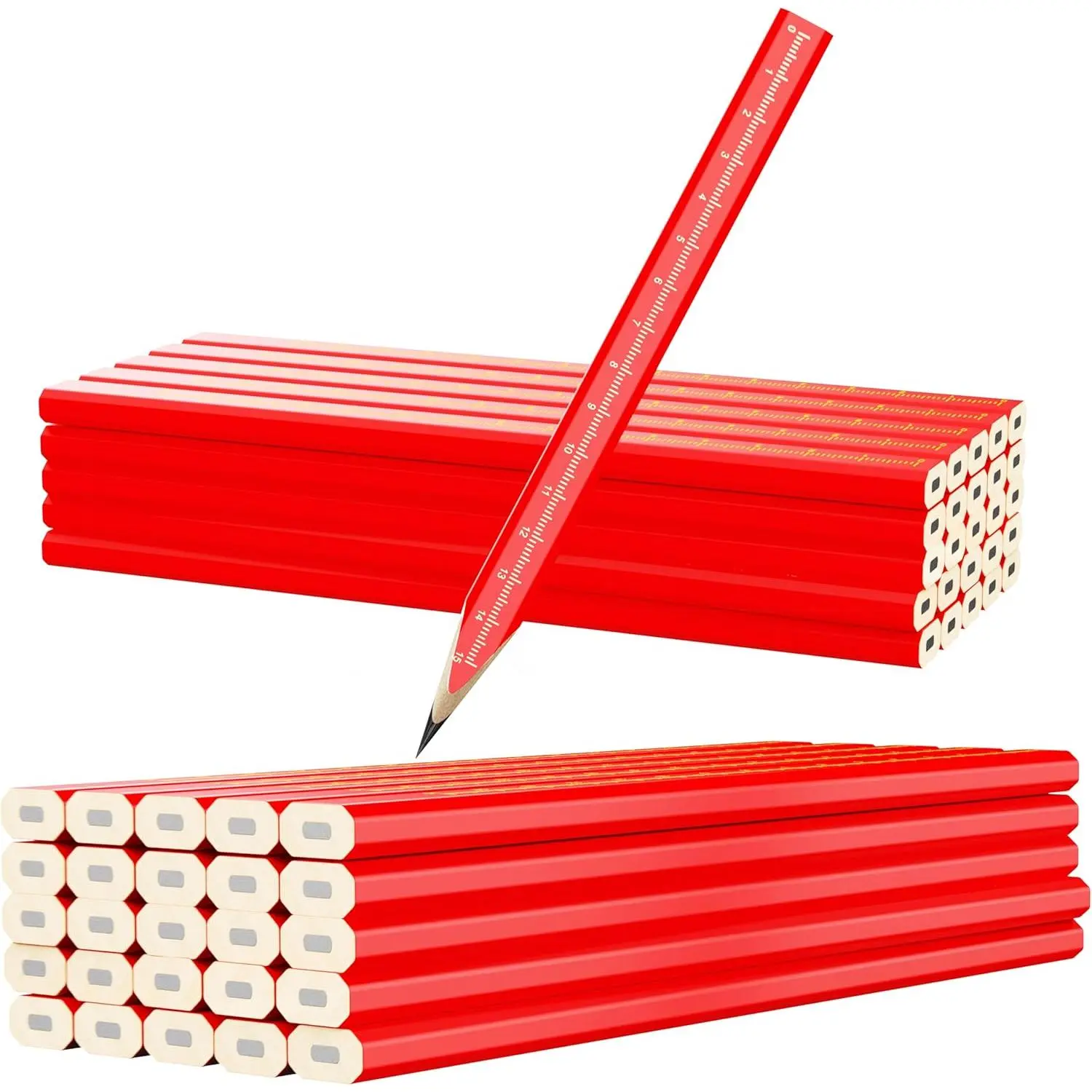 25-Pack Carpenter Pencils for Construction Woodworking Precise Markings -Contractor Framing Pencil (25 pcs)