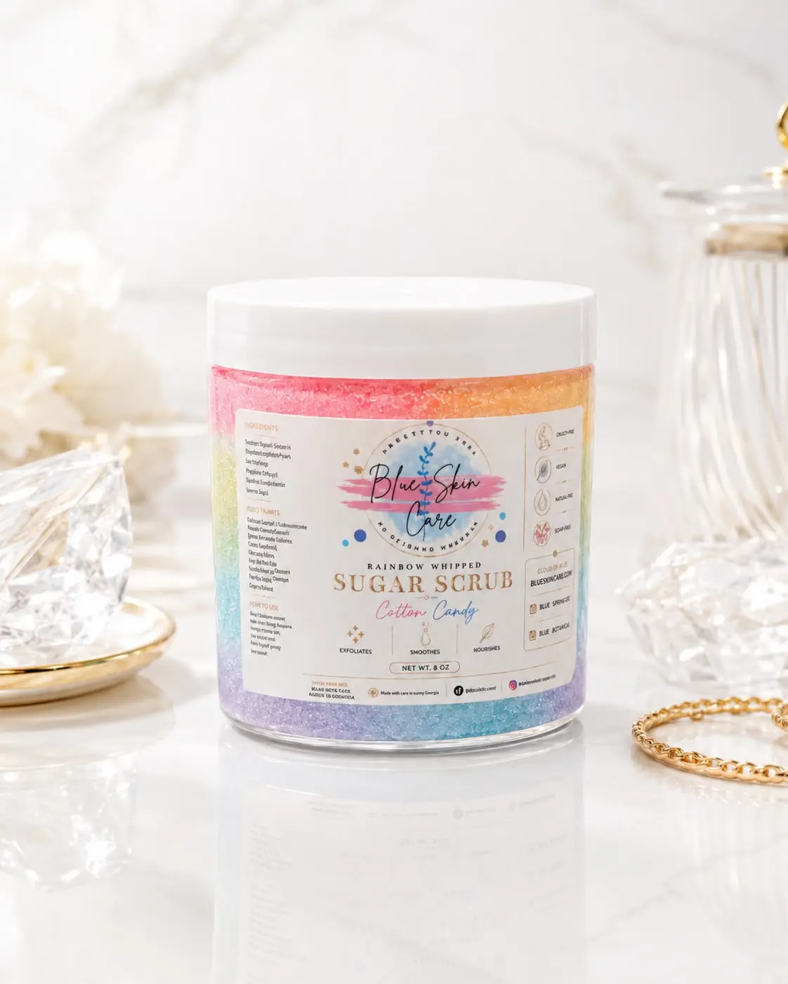 RAINBOW Blue.Skin.Care Blue exfoliation soft skin