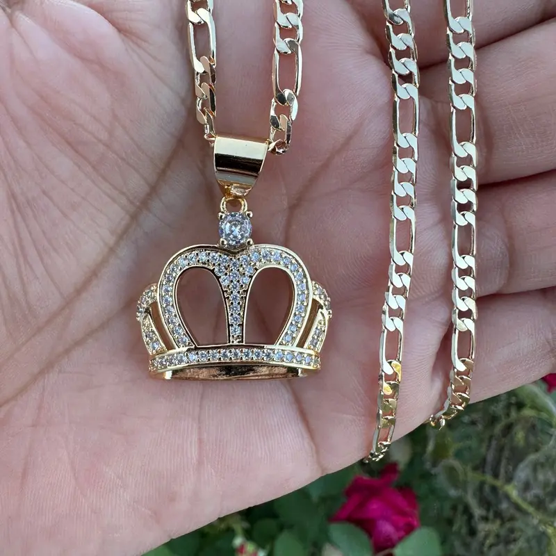 Crown Necklace with Chain Female Daily Male Anniversary Birthday