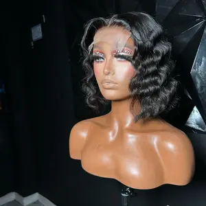 BOB 10 “ Crimped Human hair middle part