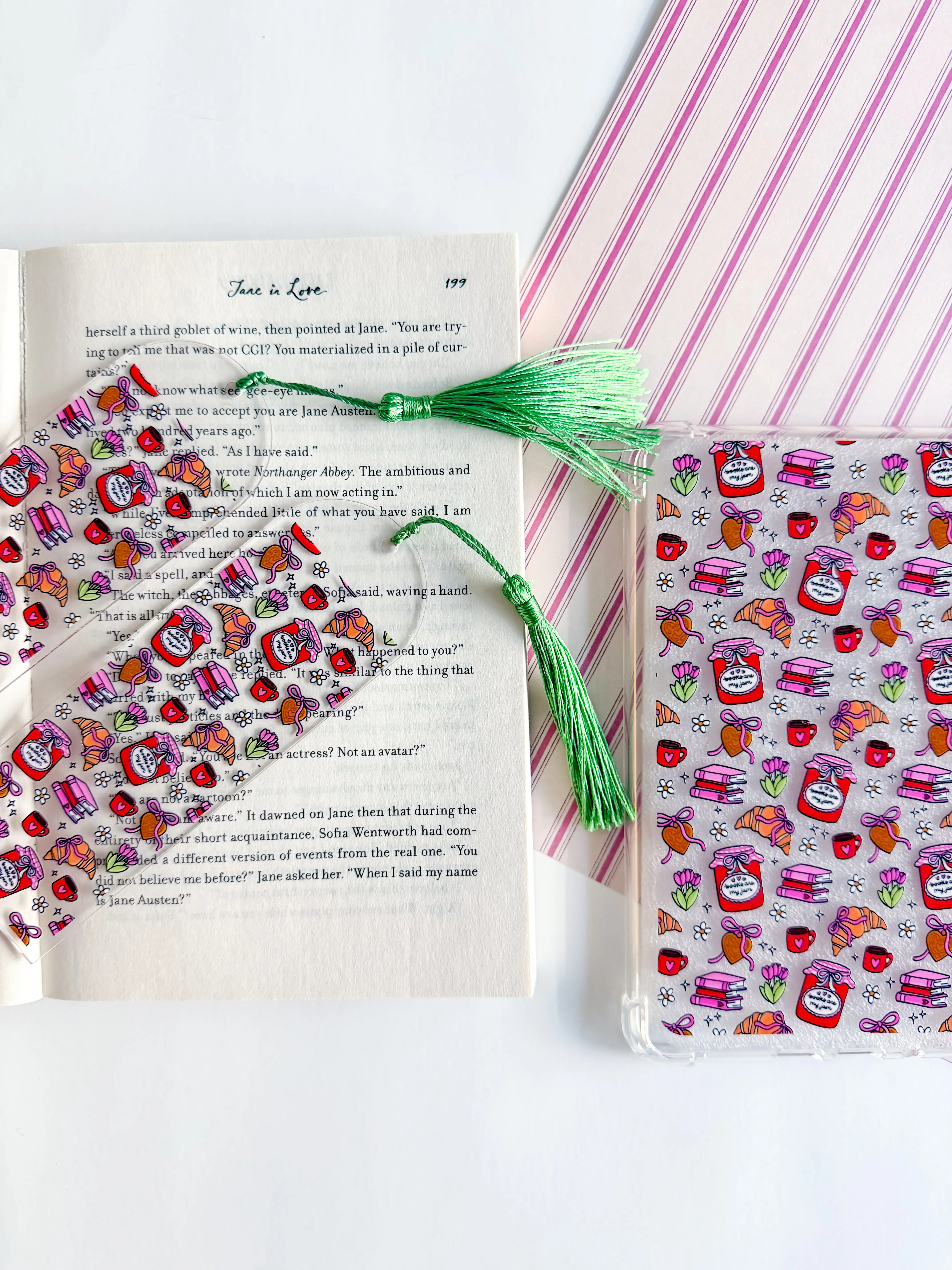 Books are my Jam Kindle Case and/or Bookmark [Combined Listing]