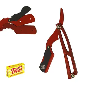 Straight Edge Razor Luxury Barber Razor Dark Red and Black - Heavy Duty