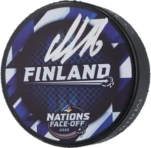 Aleksander Barkov Florida Panthers Autographed Team Finland 4 Nations Face-off Hockey Puck - Fanatics Authentic Certified