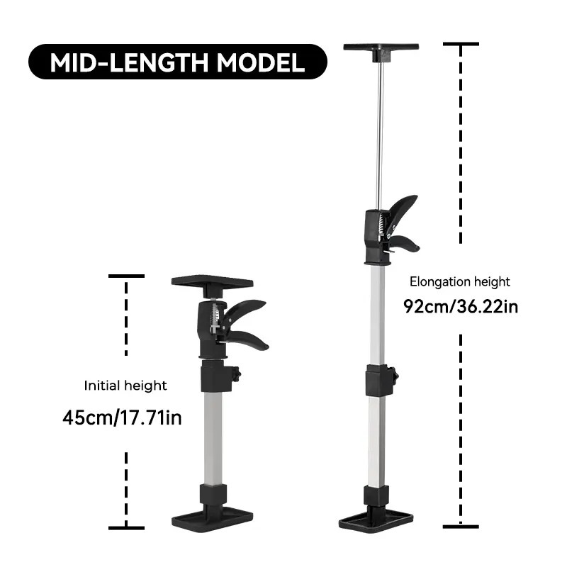 IMBOT 2pcs Retractable Heavy-Duty Metal Support Rods - Adjustable Length Third-Hand Tool, 44.8in to 112.5in Versatile Mounting Solution for Cabinets, Ceiling Installation, Hand Tool Enthusiasts