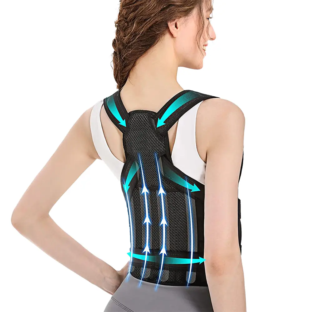Posture Corrector AULEXMED [DealsForYouDays], Breathable Back Support Brace with 4 Aluminum Support Bars for Men & Women Daily Wear