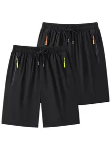 Men's Solid Color Drawstring Waist Shorts, Casual Loose Fit Shorts for Summer, Men's Bottoms for Daily Wear