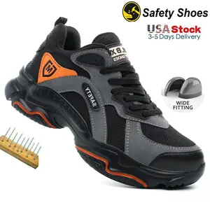 Mens Safety Shoes With Steel Toe Waterproof Boots Puncture Proof Anti-smash Mens Outdoor Work Sneakers Construction Work Shoes