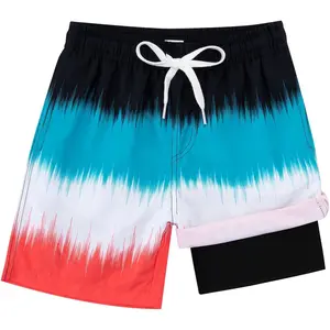 Boys Swim Trunks with Compression Liner Casual Bathing Suit for Kids Swim Shorts 6-18 Years