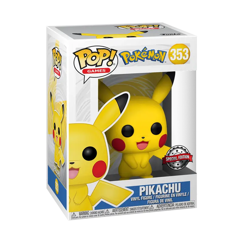 Funko Pop! Pokemon - Pikachu #353 Exclusive (Sticker may vary) Collectible Pop Vinyl Figure