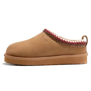 FITORY Women‘s Platform Slippers, Fuzzy Cozy Suede Ankle Boots with Fluffy Fur Lining, Indoor Outdoor Warm Walking Shoes for Fall Winter, Size 6-11【Plz Size Up】