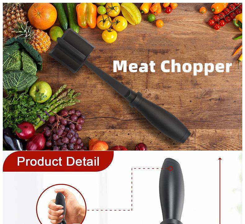 Meat Chopper, Multifunctional Heat Resistant Meat Masher for Hamburger Meat, Nylon Hamburger Chopper Utensil, Meat Ground, Non Stick Mix Chopper, Mix and Chop Meat Masher Tool