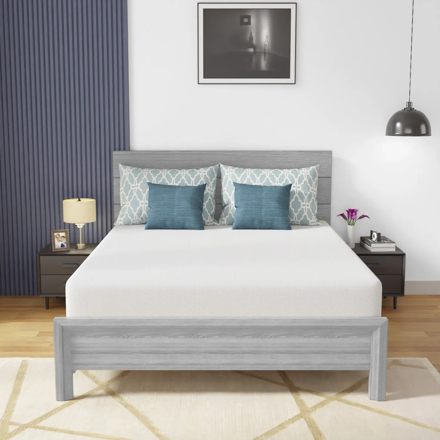 FDW 8/10/12 Inch Gel Memory Foam Mattress Wave Comfort Foam Mattress,CertiPUR-US Certified,Breathable Bed Mattress for Cooler Sleep Supportive & Pressure Relief,Removable Soft Cover,White