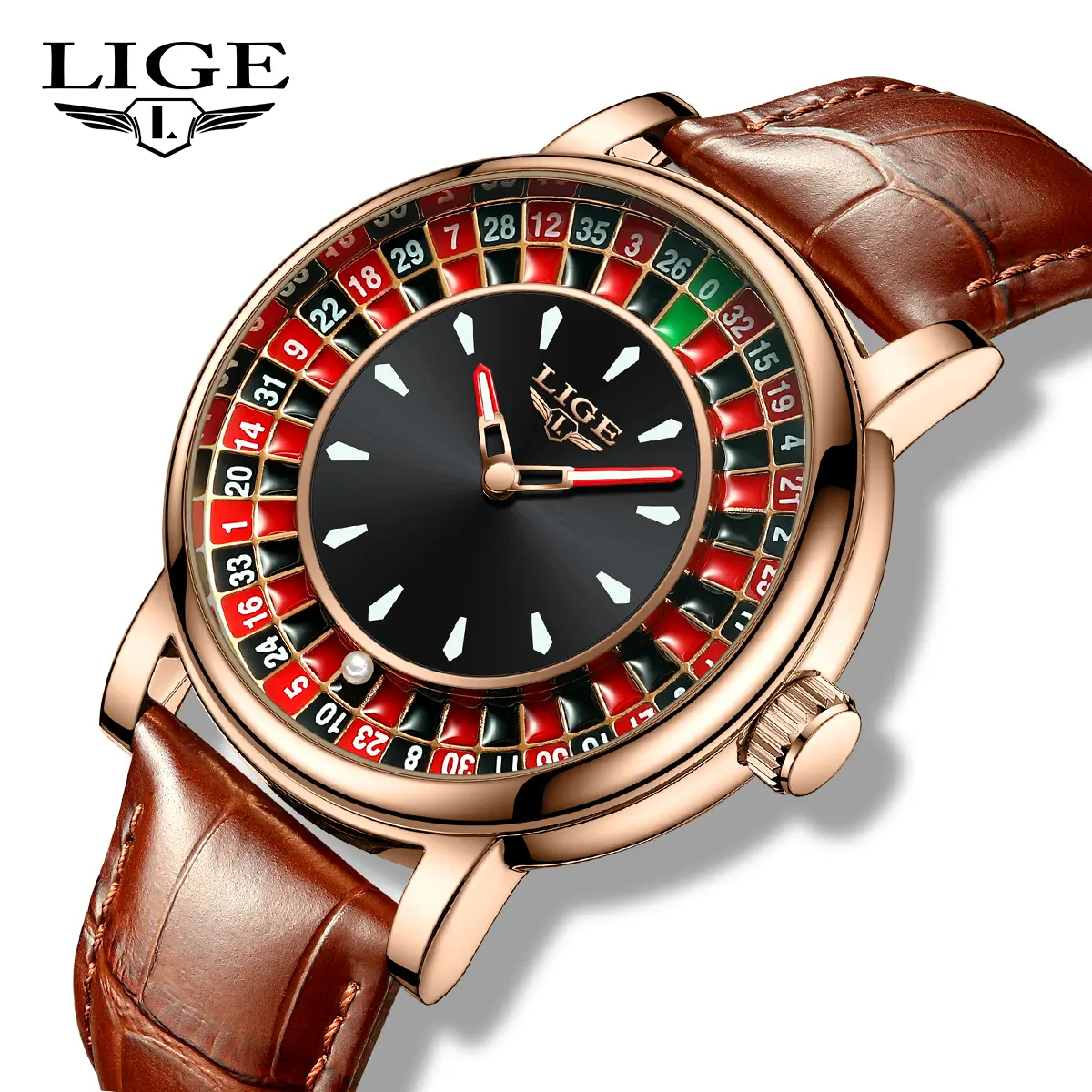 LIGE Men's Analog Quartz Watch - Casual Fashion Round Alloy Dial with Dynamic Ball Accents, Modern Waterproof Luminous Unique Charm Casual Timepiece, Casual Fashion Watch