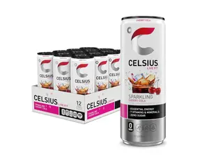 Sparkling Cherry Cola, Sugar Free Energy Drink, 12 Fl Oz (Pack of 12)