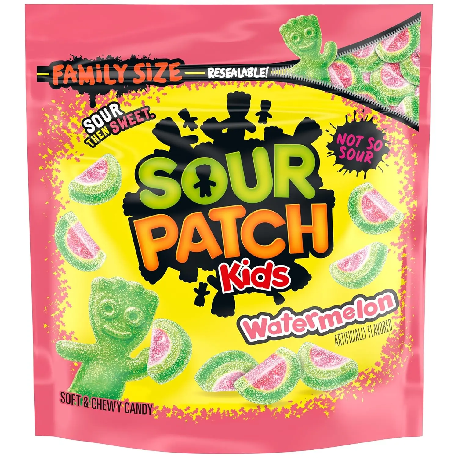 SOUR PATCH KIDS Watermelon Soft & Chewy Candy, Family Size, Bulk Candy, 1 lb, 12.8 oz