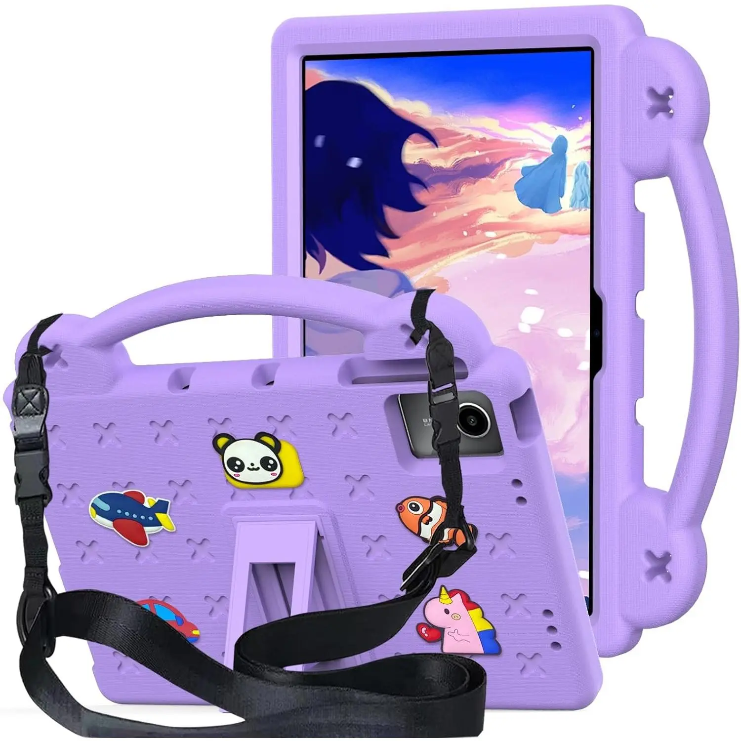 11-Inch Durable Tablet Cover, Shockproof Casing for Lenovo Tab M11/P11 Plus/P11 & Xiaomi Redmi Pad SE(2023), Foldable Stand Handle Tablet Accessory, Ideal Girl Kid Gift