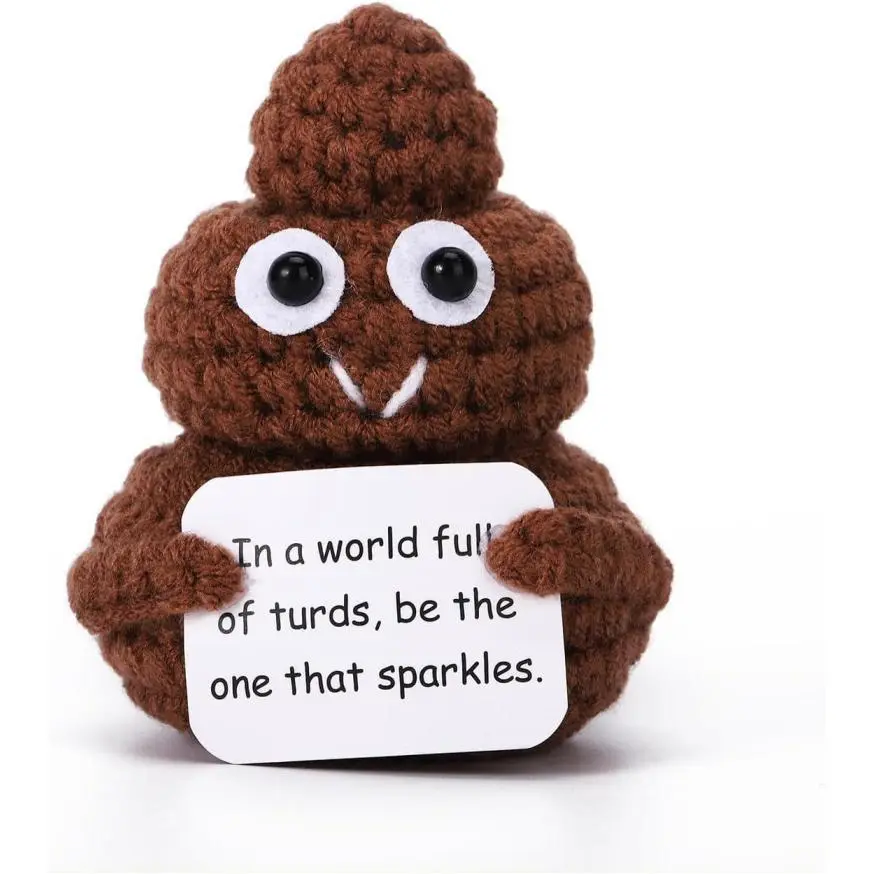Cute Knitted Poop Emotional Support Plush Stress Relief Toy Lovely Christmas Presents Holiday Gifts Birthday Gifts For Women Men Him Teacher Appreciation Handmade Soft Doll Bag Charm Keychain Desk Decor Party Favor Gift For Friends Family Baby Shower New