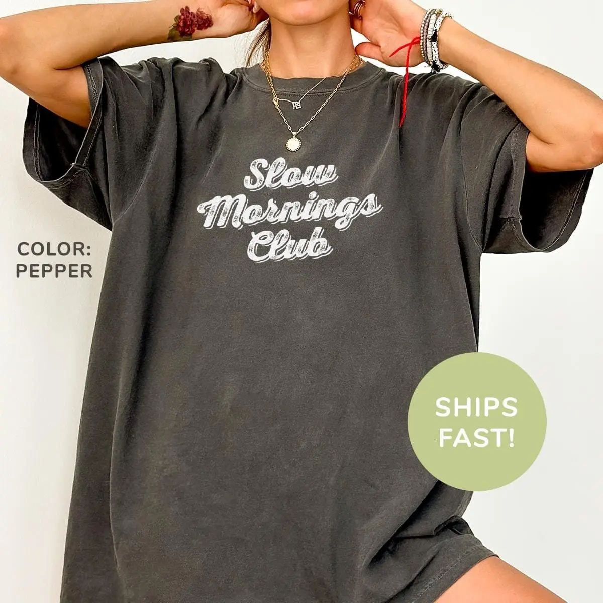 Comfort Colors Slow Mornings Club Shirt, Lazy Mornings Vibe Shirt, Self Care Shirt, Self Love Shirt, Gift for Mom, Trendy Shirt for Women