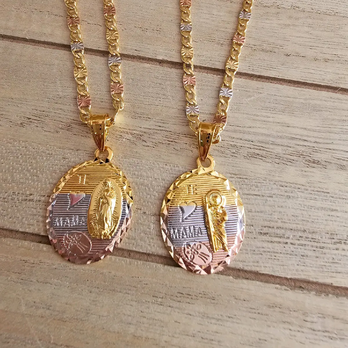 Virgen ,san judas te amo necklace pendant