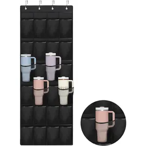 Cup Organizer for Stanley Cup, 24 Pockets Large Capacity Cups Holder for Stanley Tumbler, Portable Foldable Hanging Bag for Cabinet Wall Door RV, Storage Accessories for Stanley Cup